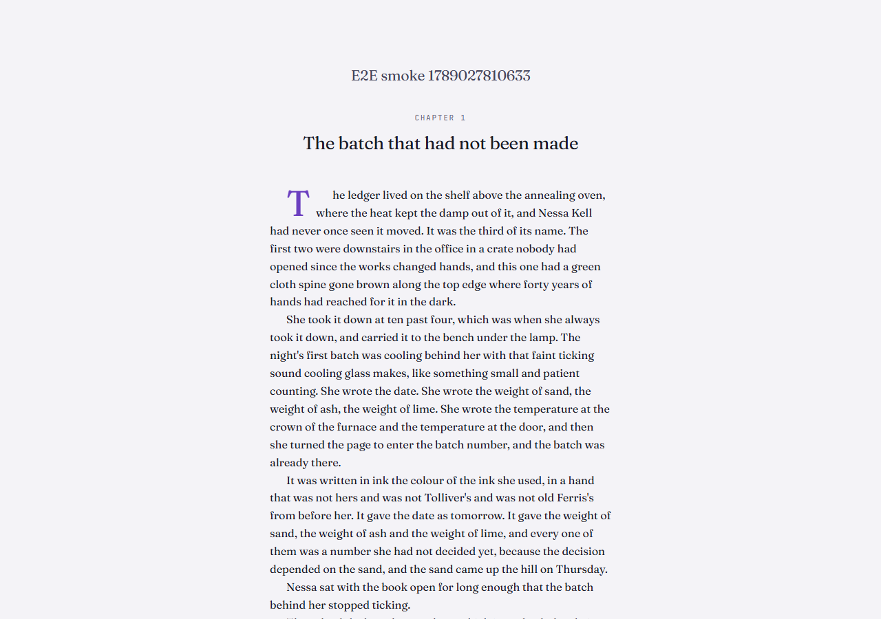 A shared chapter as a reader sees it, with the three reaction marks.